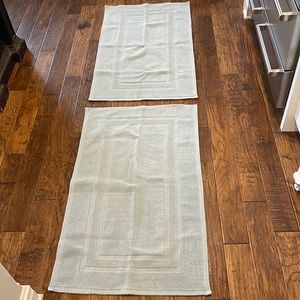 Restoration Hardware bath rugs (2) 30”by 50”cerulean blue.